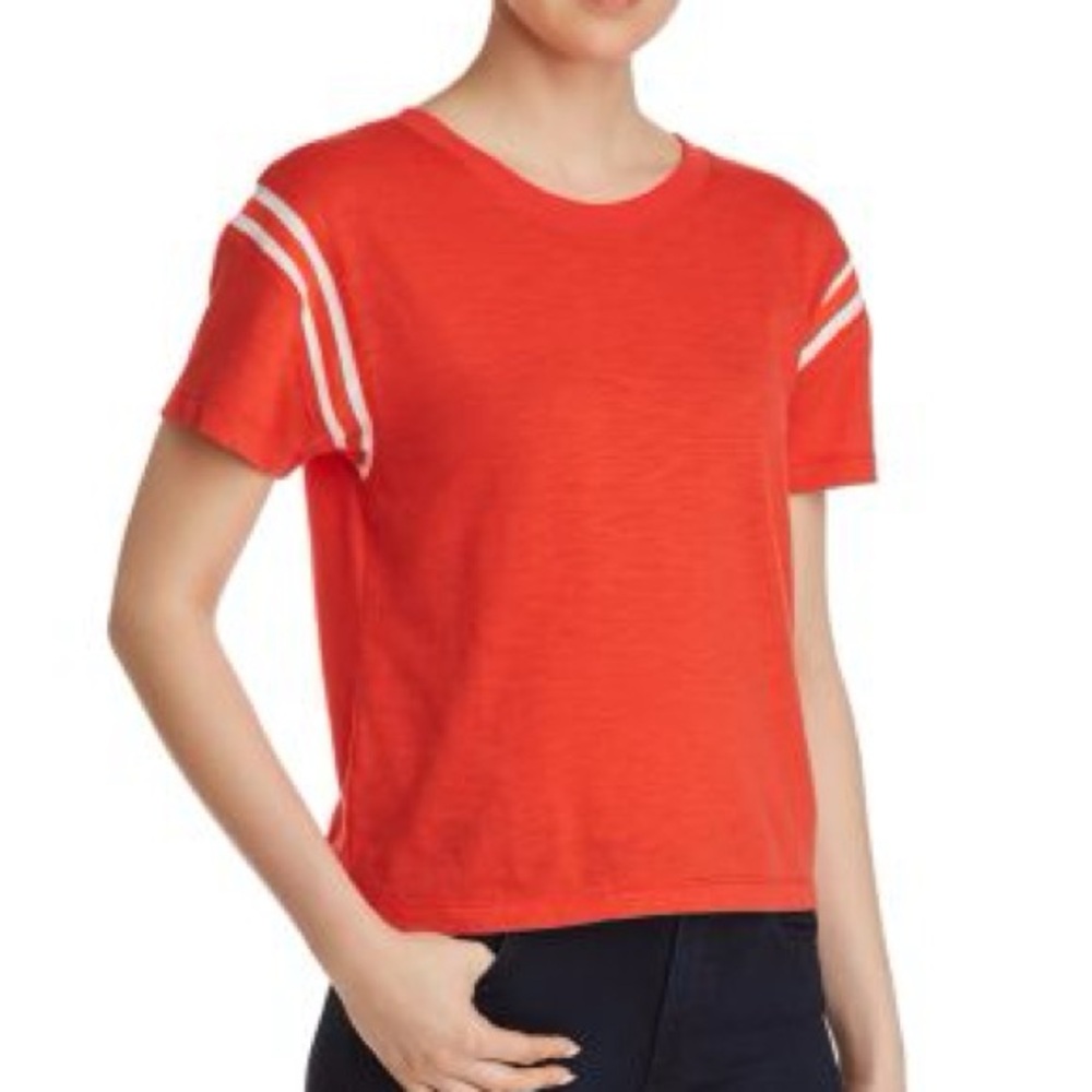 Pam & Gela Candy Red Football Tee ASO Taylor Swift and The Good Place Eleanor